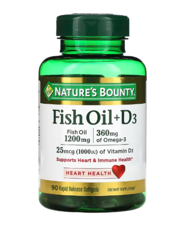 Nature's Bounty, Fish Oil + D3, 90 Rapid Release Softgels