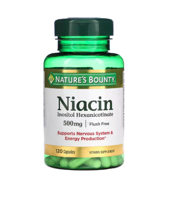 Nature's Bounty, Flush Free Niacin, 500 mg, 120 Capsules