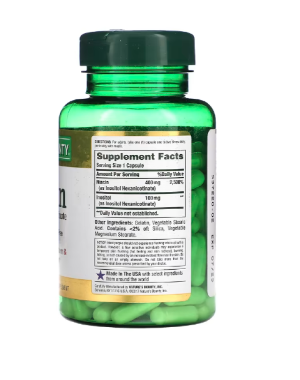 Nature's Bounty, Flush Free Niacin, 500 mg, 120 Capsules