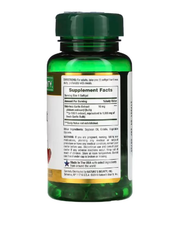 Nature's Bounty, Garlic Extract, 1,000 mg, 100 Rapid Release Softgels