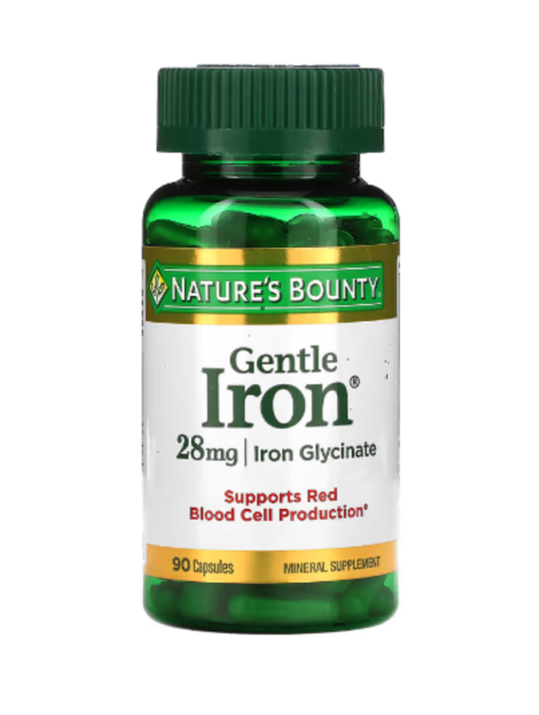Nature's Bounty, Gentle Iron, 28 mg, 90 Capsules, Near EXP-FRB-2025
