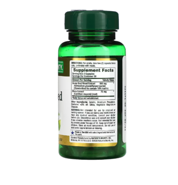 Nature's Bounty, Horny Goat Weed with Maca, 60 Capsules