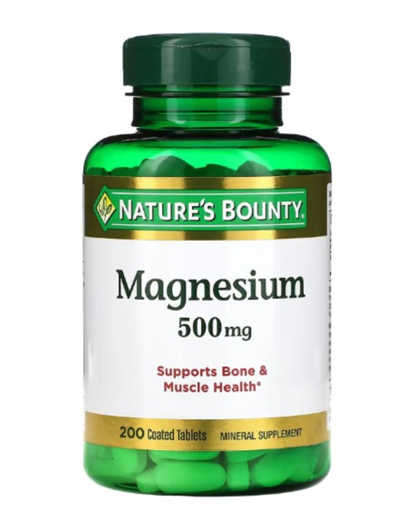 Nature's Bounty, Magnesium, 500 mg, 200 Coated Tablets