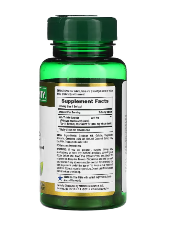 Nature's Bounty, Milk Thistle, 1,000 mg, 50 Rapid Release Softgels