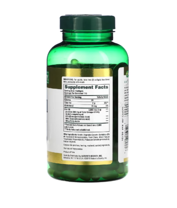 Nature's Bounty, Odor-Less Fish Oil, 1,000 mg, 220 Coated Softgels