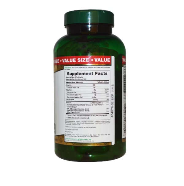 Nature's Bounty, Odor-Less Fish Oil, 1200 mg, 200 Coated Softgels