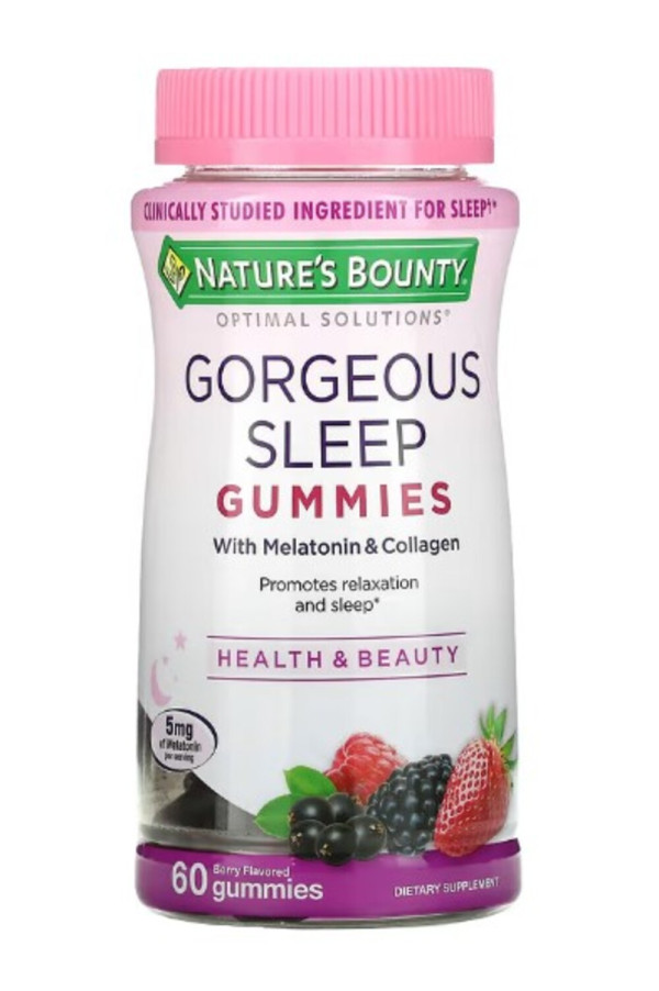 Nature's Bounty, Optimal Solutions, Gorgeous Sleep Gummies, Berry, 60 Gummies