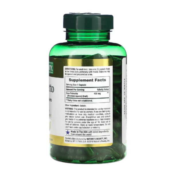 Nature's Bounty, Saw Palmetto, 450 mg, 250 Capsules