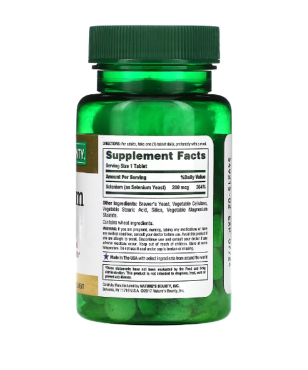Nature's Bounty, Selenium, 200 mcg, 100 Tablets