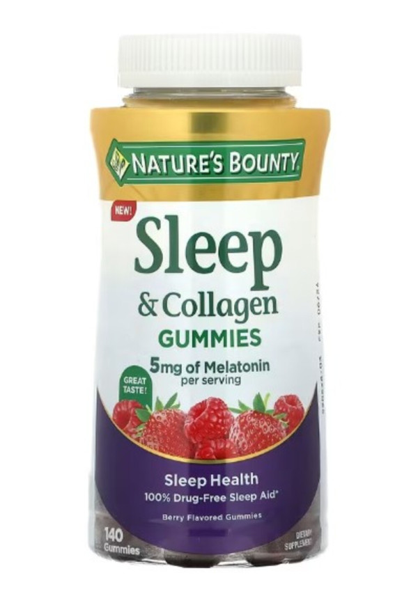 Nature's Bounty, Sleep & Collagen Gummies, Berry, 5 mg, 140 Gummies (2.5 mg per Gummy)