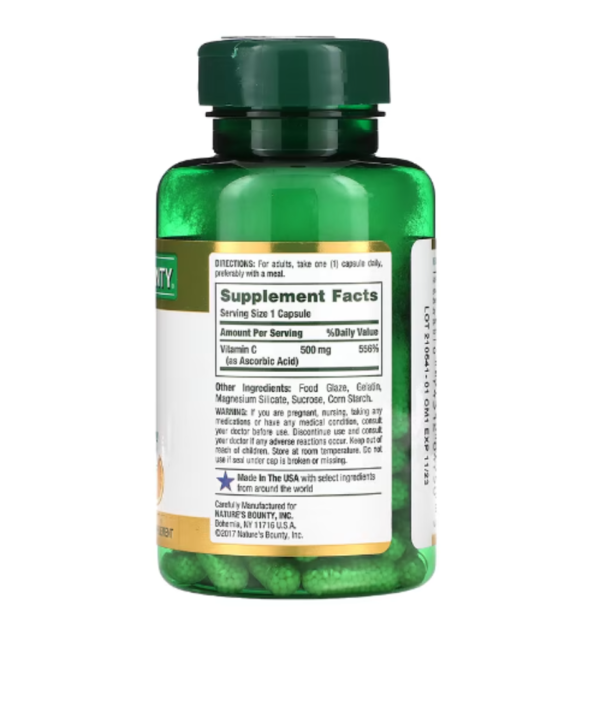 Nature's Bounty, Time Released Vitamin C, 500 mg, 100 Capsules