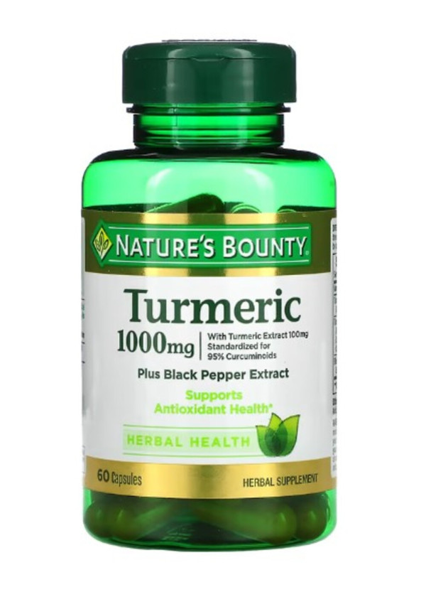 Nature's Bounty, Turmeric Plus Black Pepper Extract, 1,000 mg, 60 Capsules