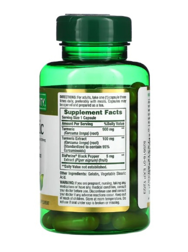 Nature's Bounty, Turmeric Plus Black Pepper Extract, 1,000 mg, 60 Capsules