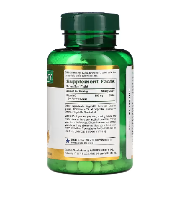 Nature's Bounty, Vitamin C, 500 mg, 250 Tablets