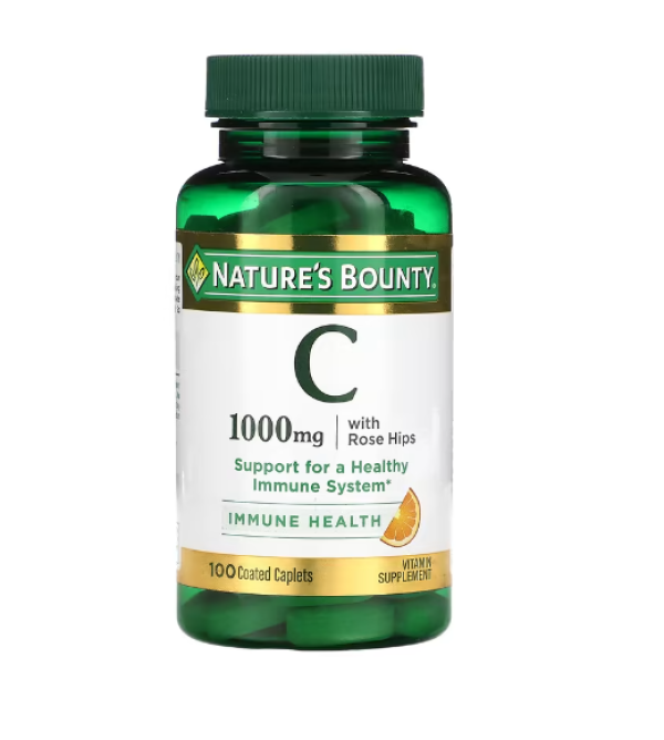 Nature's Bounty, Vitamin C with Rose Hips, 1,000 mg, 100 Coated Caplets