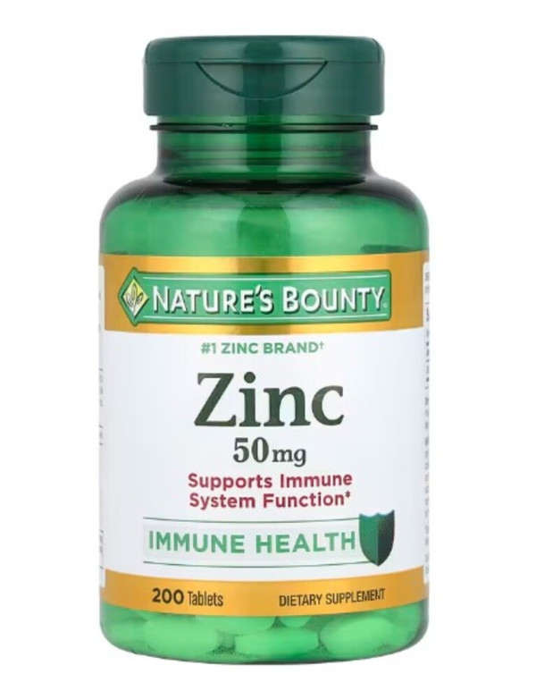 Nature's Bounty, Zinc, 50 mg, 200 Tablets