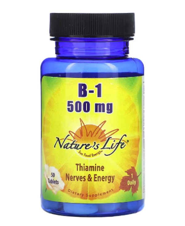 Nature's Life, B-1, 500 mg, 50 Tablets