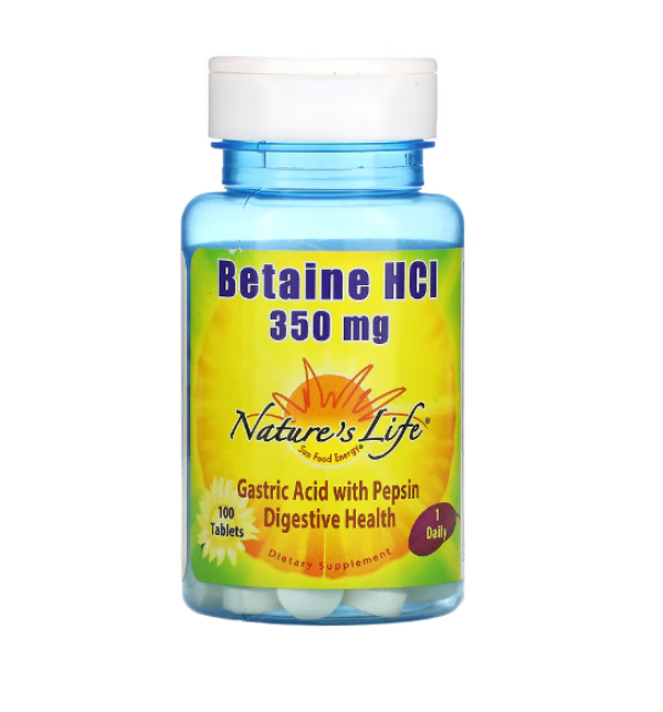Nature's Life, Betaine HCL, 350 mg, 100 Tablets
