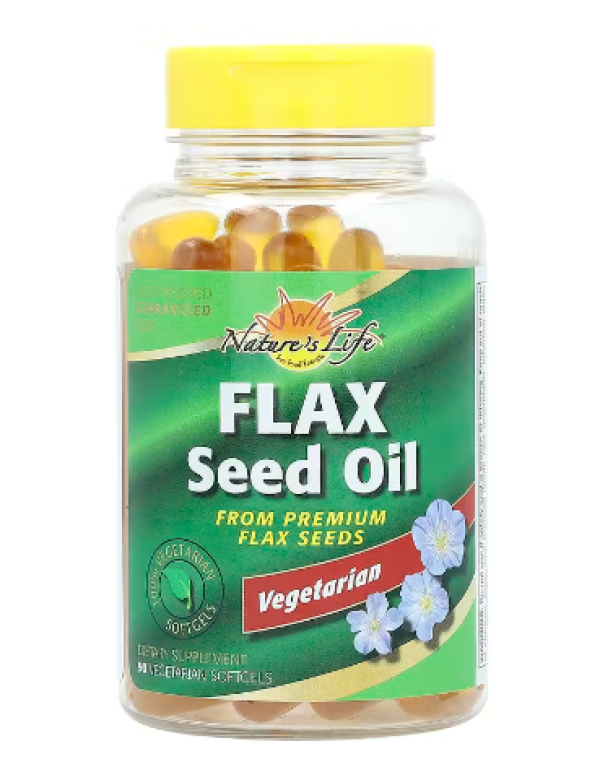 Nature's Life, Flax Seed Oil, 90 Vegetarian Softgels