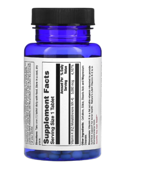 Nature's Life, K-2, 5,000 mcg, 60 Tablets
