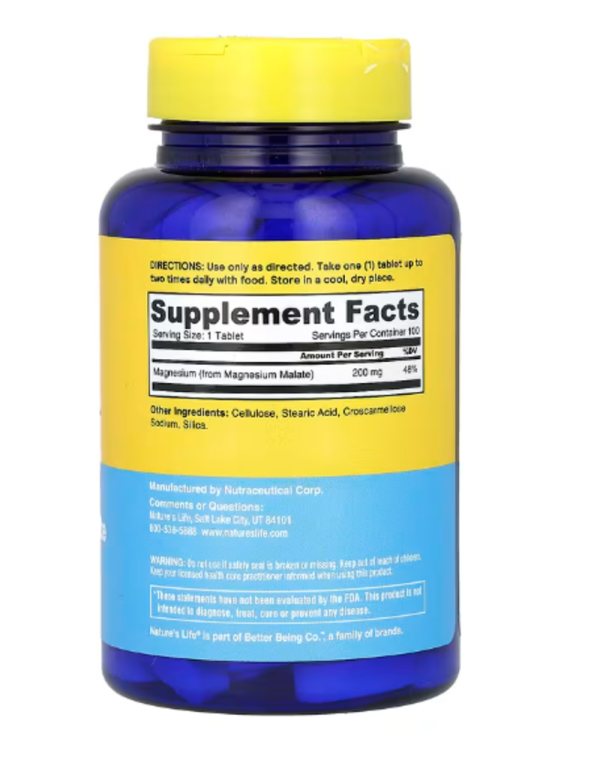 Nature's Life, Magnesium Malate, 1,300 mg, 100 Tablets