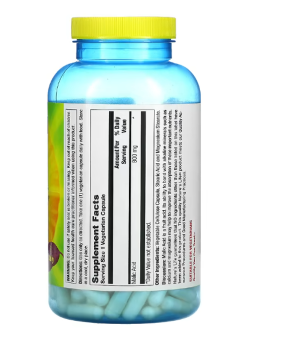 Nature's Life, Malic Acid, 800 mg, 250 Veggie Caps