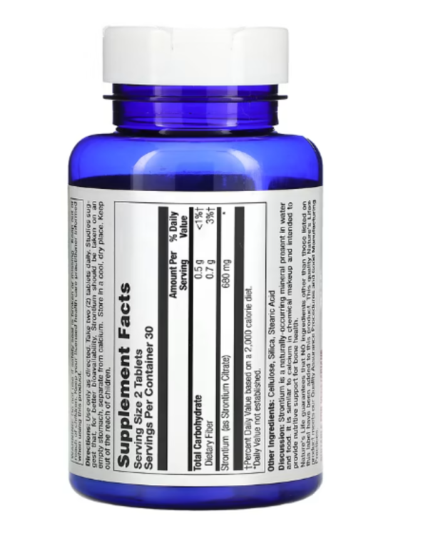 Nature's Life, Strontium, 680 mg, 60 Tablets