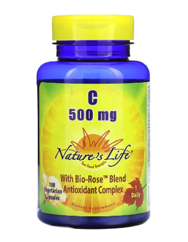 Nature's Life, Vitamin C, 500 mg, 100 Vegetarian Capsules