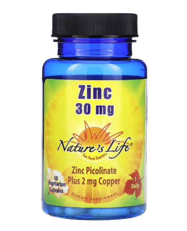 Nature's Life, Zinc, 30 mg, 50 Vegetarian Capsules