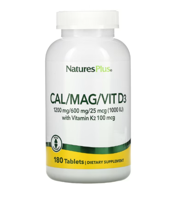 Nature's Plus, Cal/Mag/Vit D3, with Vitamin K2, 180 Tablets