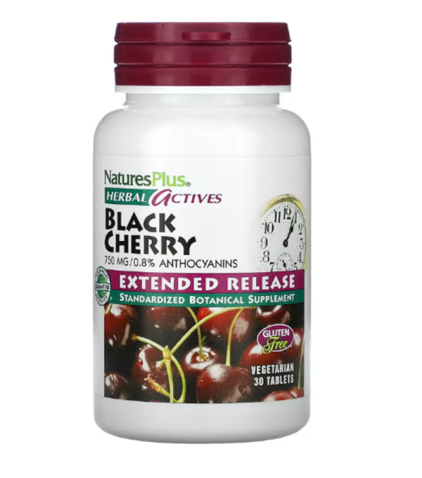 Nature's Plus, Herbal Actives, Black Cherry, 750 mg, 30 Vegetarian Tablets