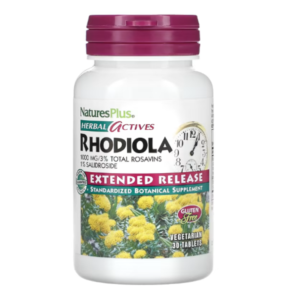 Nature's Plus, Herbal Actives, Rhodiola, Extended Release, 1,000 mg, 30 Vegetarian Tablets