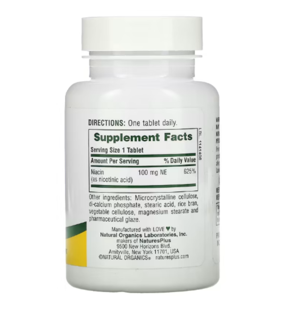 Nature's Plus, Niacin, 100 mg, 90 Tablets