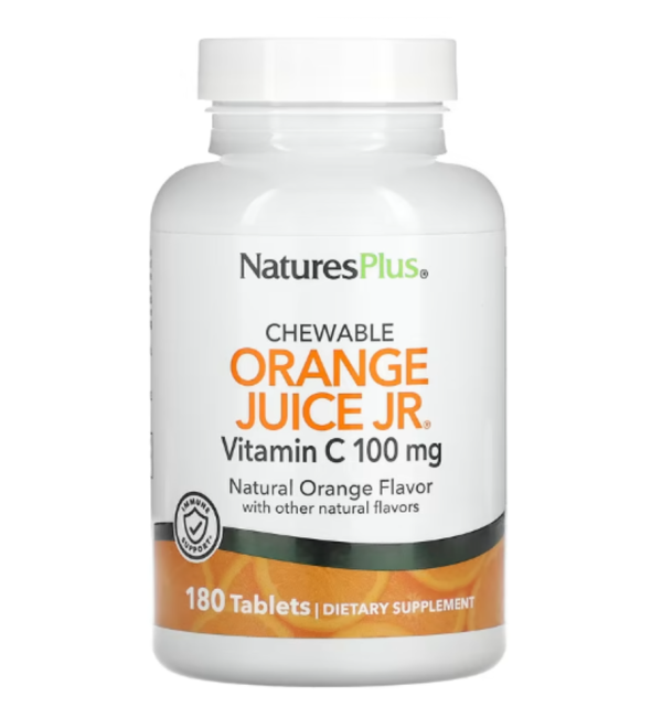 Nature's Plus, Orange Juice Jr., Vitamin C Supplement, 100 mg, 180 Tablets