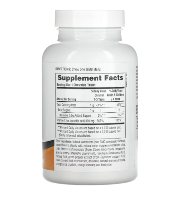 Nature's Plus, Orange Juice Jr., Vitamin C Supplement, 100 mg, 180 Tablets
