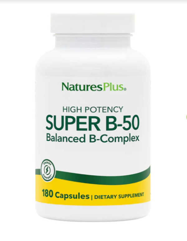 Nature's Plus, Super B-50, Balanced B-Complex, 180 Veggie Caps