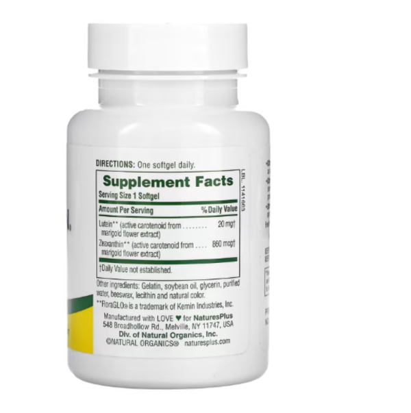Nature's Plus, Ultra Lutein, Maximum Strength, 20 mg, 60 Softgels