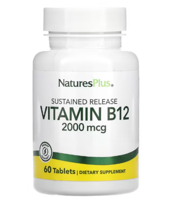Nature's Plus, Vitamin B-12, 2000 mcg, 60 Tablets