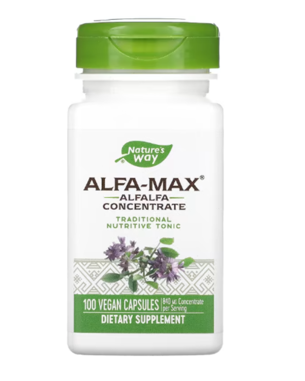 Nature's Way, Alfa-Max, Alfalfa Concentrate, 840 mg, 100 Vegan Capsules (420 mg per Capsule)