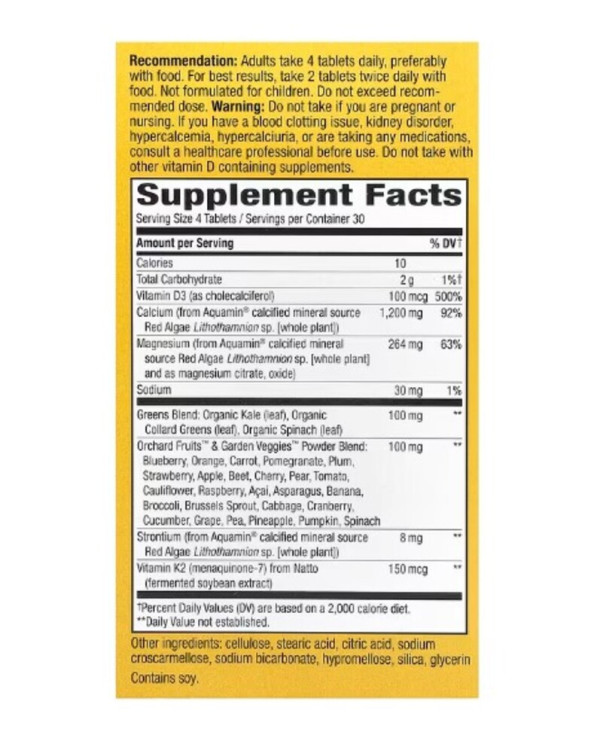 Nature's Way, Alive!, Calcium, Bone Support, 1,300 mg, 120 Tablets (325 mg per Tablet)