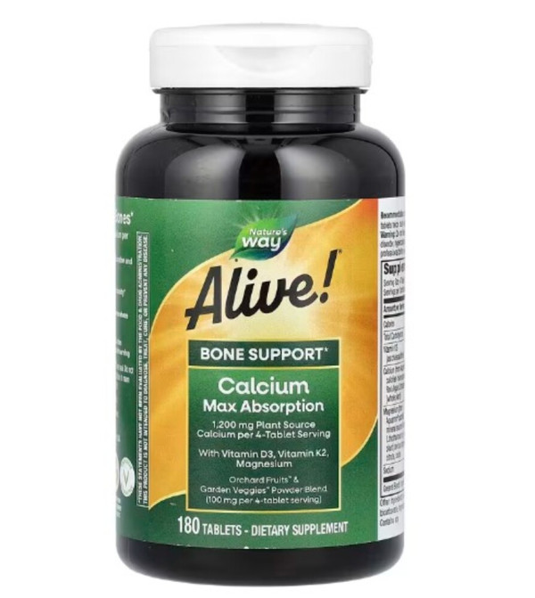 Nature's Way, Alive! Calcium Max Absorption, 180 Tablets
