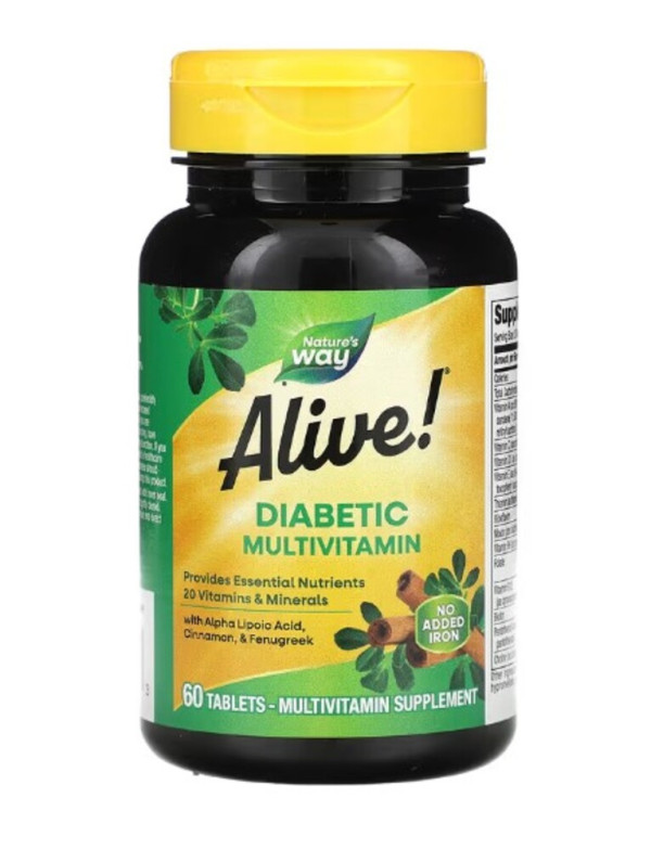 Nature's Way, Alive! Diabetic Multivitamin, 60 Tablets
