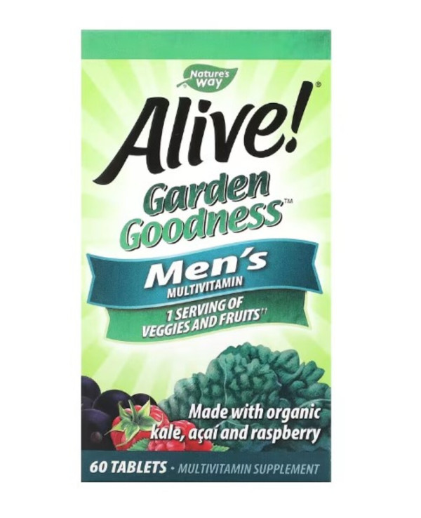 Nature's Way, Alive! Garden Goodness, Men's Multivitamin, 60 Tablets