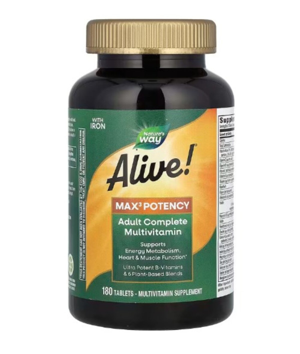 Nature's Way, Alive! Max3 Potency Multivitamin, 180 Tablets