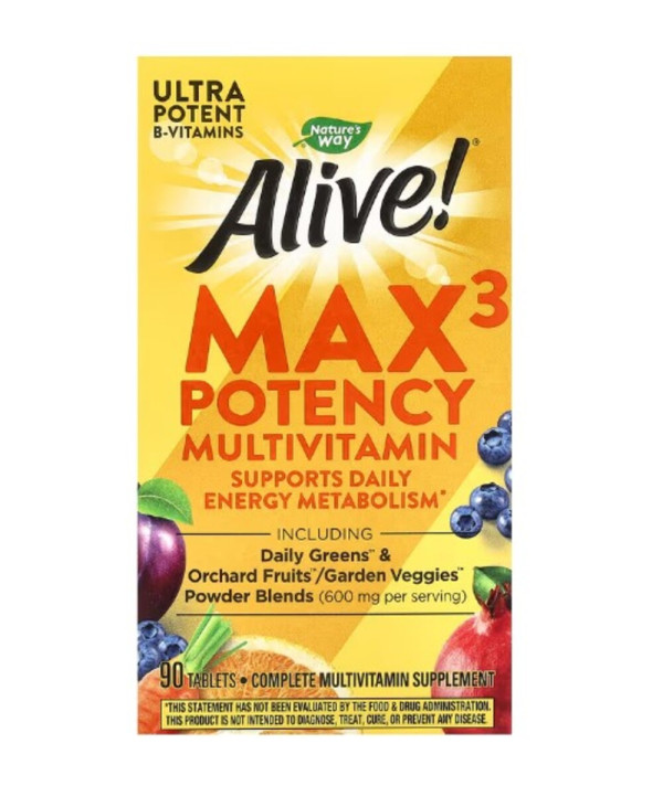 Nature's Way, Alive! Max3 Potency, Multivitamin, 90 Tablets