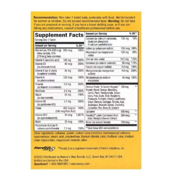Nature's Way, Alive! Men's 50+ Complete Multivitamin, 50 Tablets