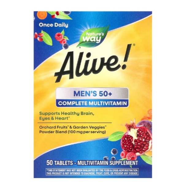Nature's Way, Alive! Men's 50+ Complete Multivitamin, 50 Tablets