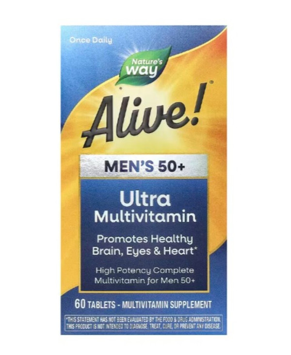 Nature's Way, Alive! Men's 50+ Ultra Potency Complete Multivitamin, 60 Tablets