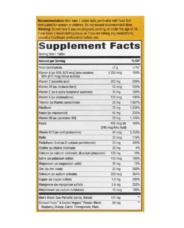 Nature's Way, Alive! Men's 50+ Ultra Potency Complete Multivitamin, 60 Tablets