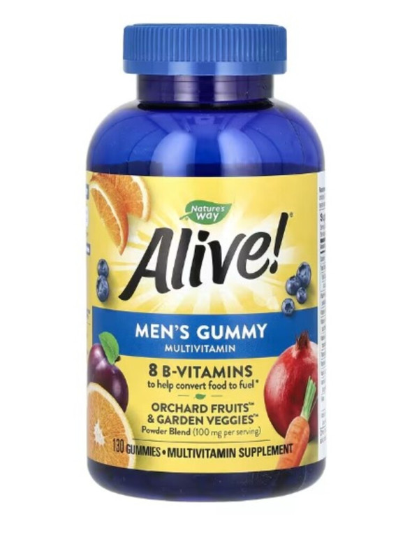 Nature's Way, Alive! Men's Gummy Multivitamin, Fruit, 130 Gummies